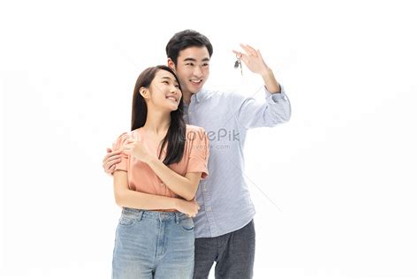 Loving Young Couple Holding New House Keys Picture And HD Photos | Free