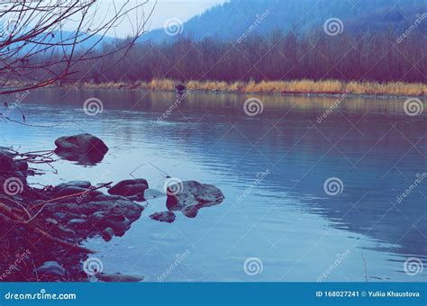 Mountain River Water Landscape Wild River In Mountains Stock Image