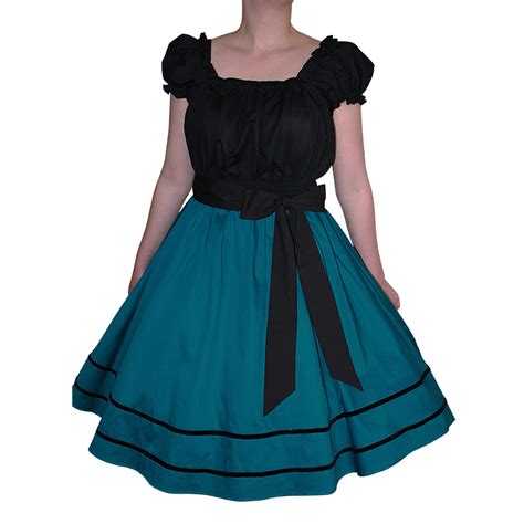 50s Vintage Style Teal Swing Dress Plus Size Rockabilly Retro Pinup