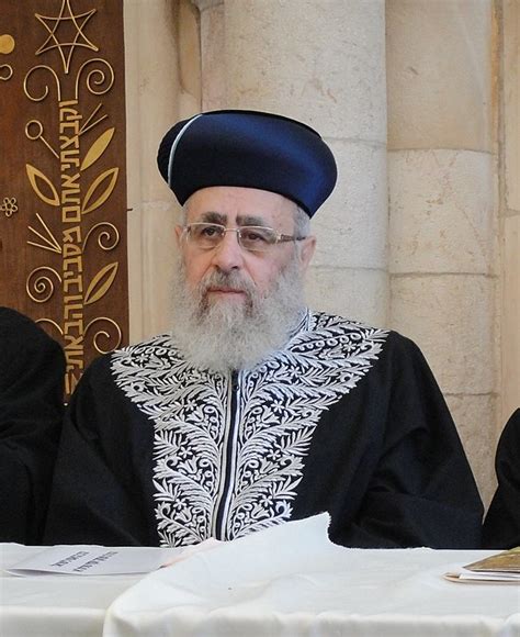 Dismiss The Sephardic Chief Rabbi Of Israel