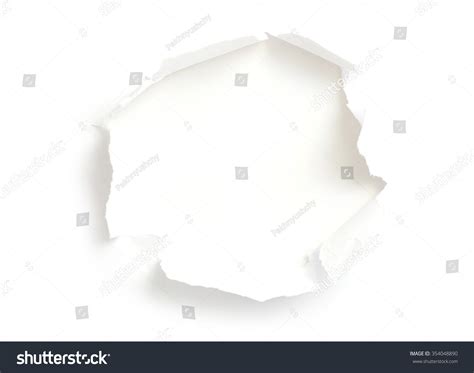 Hole In The Paper With Torn Sides Stock Photo 354048890 Shutterstock