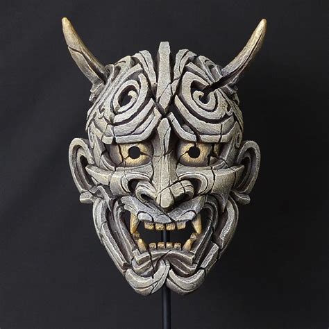 Japanese Hannya Mask White Edm01w Edge Sculpture By Matt Buckley