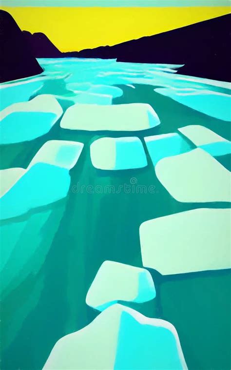 Ice River Abstract Digital Art Stock Illustration Illustration Of