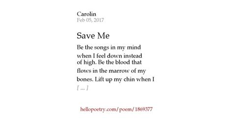 Save Me By Carolin Hello Poetry