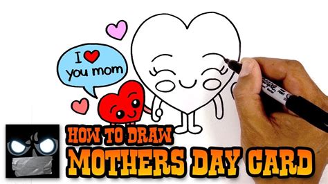 How To Draw Mothers Day Card Step By Step Art Lesson For Kids