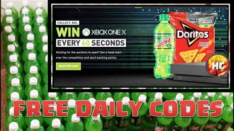 Free Mountain Dew Codes For Xbox One And Doritos Every 60 Seconds