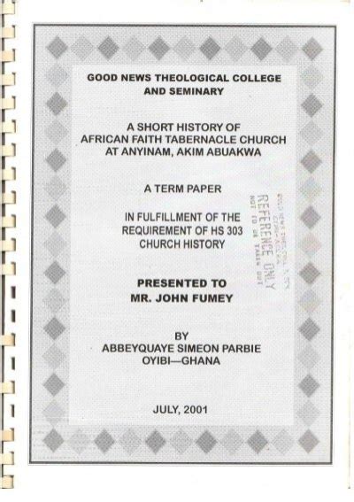 History Of African Faith Tabernacle Churchpdf Global Anabaptist Wiki