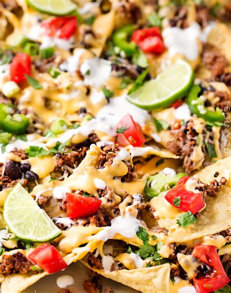 Add onion and jalapeño as oil begins to warm. Beef and Bean Sheet Pan Nachos - The Chunky Chef