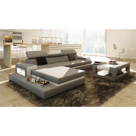 Coffee table living spaces sectional coffee table coffee tables wood source transitional living rooms living styles furniture projects home living room family room. 3 Piece Grey Leather Sectional with Matching Coffee Table ...