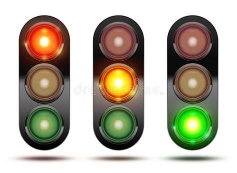 Collection Of Traffic Lights Showing The Sequence Of How The Lights