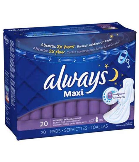 always maxi overnight extra heavy flow pads with wings pack of 2 buy always maxi overnight