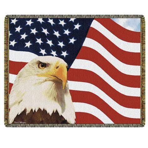 God Bless America Throw Bald Eagle Throw Blanket God Bless America