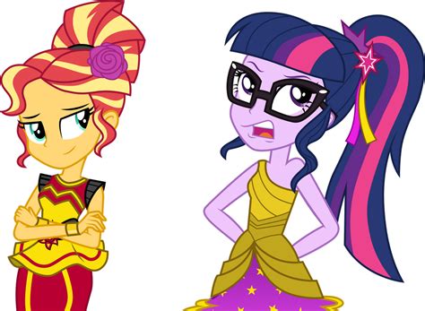 Sunset Shimmer And Twilight Sparkle By Cloudyglow On Deviantart