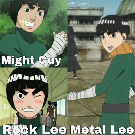 Naruto Collage Of Might Guy Rock Lee And Metal Lee By Mary Faith