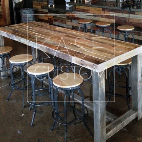 Reclaimed Wood Bar Table Restaurant Counter Community Communal Etsy