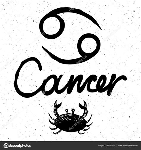 Cancer Zodiac Hand Drawing Sign Horoscope Usable Mystic Occult