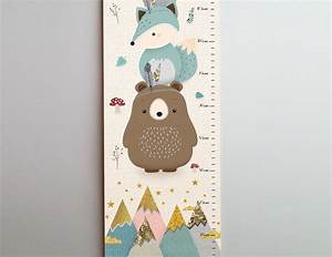 Personalized Growth Chart Kids Height Chart Woodland Growth Etsy