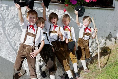 Youngsters From Salzburg Austria What A Friendly Lot Lederhosen Kids