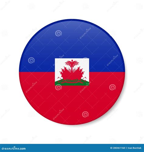 Haiti Circle Button Icon Haitian Round Badge Flag 3d Realistic Isolated Vector Illustration