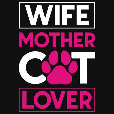 Wife Mother Cat Lover Tshirt Design 13424248 Vector Art At Vecteezy