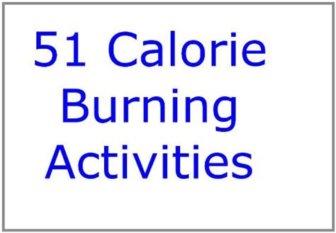 51 Calorie Burning Activities By Ted Hudson Goodreads