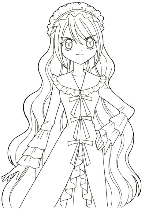 Anime Girls Coloring Page Coloring Pages For All Ages Coloring Home