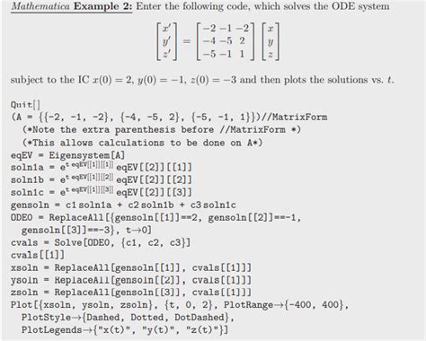 Solved Mathematica Example Enter The Following Code Chegg Com