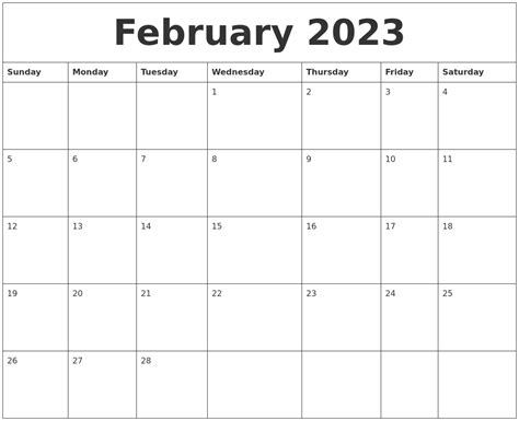 February 2023 Free Calendars To Print