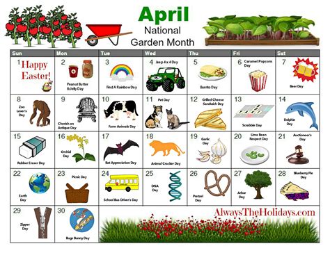 April National Day Calendar Free Printable Always The