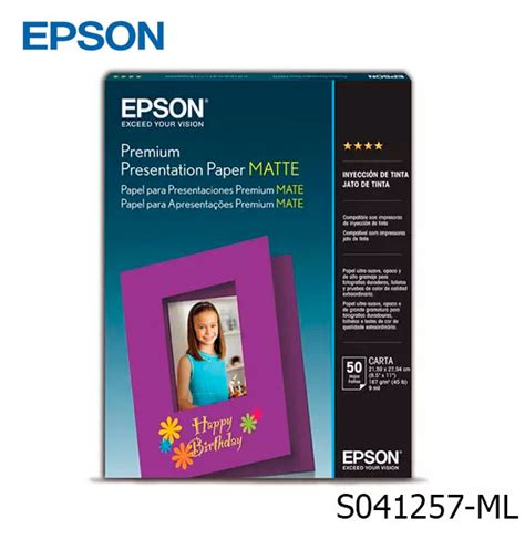 Papel Epson S041257 Ml Premium Presentation Paper Matte Letter 85 X