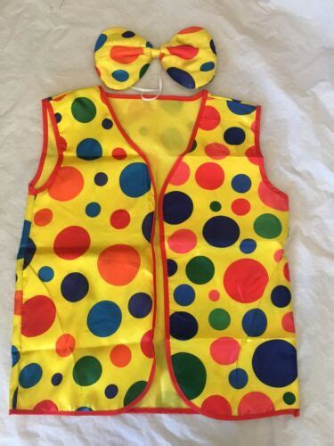 Adult Clown Vest And Bow Tie Set Kit Costume Fancy Circus Jester New Ebay