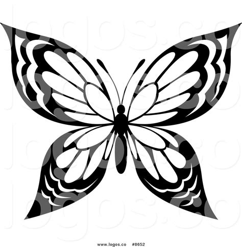 Royalty Free Clip Art Vector Black And White Butterfly