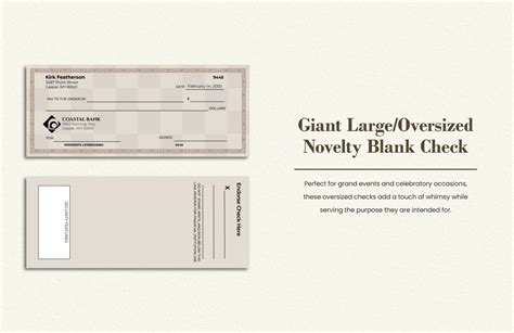 Giant Large Oversized Novelty Blank Check Download In Word