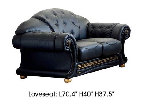 The italian versace house has an impressive sofa collection available in leathers and fabrics. Versace Black Italian Top Grain Leather Luxurious Living ...