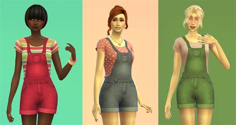 Mod The Sims Short Overalls For Women