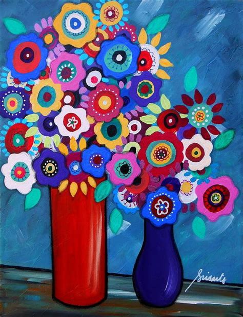 Blooms Art Print Featuring The Painting Prisarts Florals By Pristine
