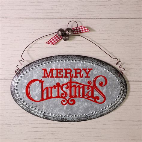 Tin Merry Christmas Sign Moore Manor Lavender