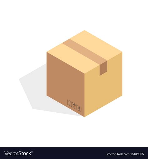 Isometric Cardboard Icon Cartoon Package Box Vector Image