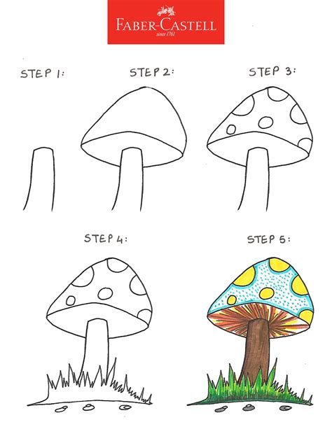 How To Draw A Mushroom Mushroom Drawing Easy Drawings Flower Drawing