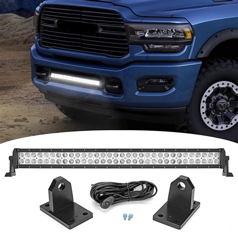Buy Weisen Straight Led Light Bar Hidden Bumper Tow Hook Ing Brackets Kit Compatible With