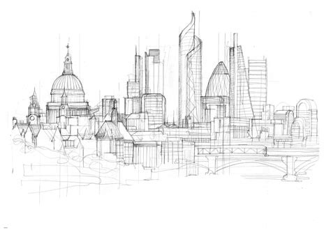 London Skyline Sketch Skyline Drawing London Sketch London Skyline