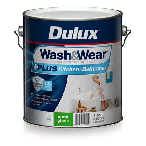 Browse our variety of interior paint—find the supplies needed for any paint job Dulux Wash&Wear 4L +Plus Kitchen & Bathroom Vivid White ...