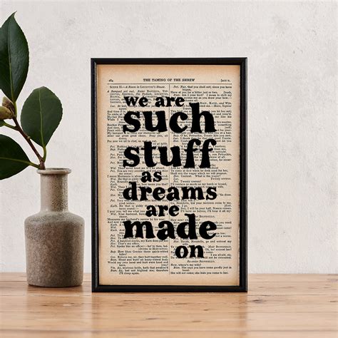 Shakespeare We Are Such Stuff Dreams Are Made On Framed Book Print