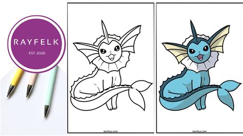 Vaporeon Coloring Pages Rayfelk Printable Coloring Pages Pokemon