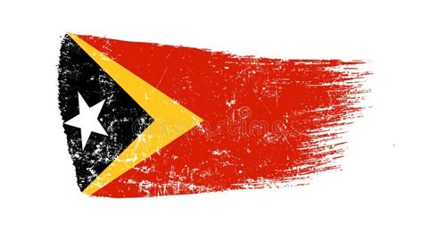 east timor leste flag designed in brush strokes and grunge texture stock illustration