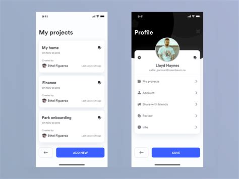 Projects And Profile Iphone Minimal Dashboard Design Animation Clean
