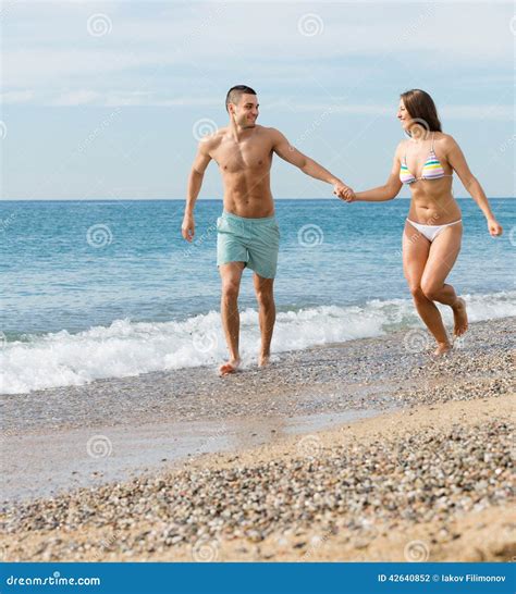 Newly Married Couple At The Beach Stock Photo Image Of Caucasian