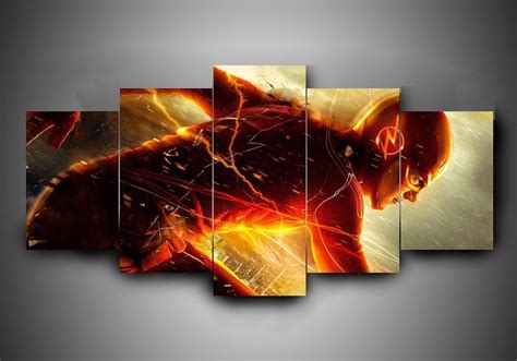 The Flash 3 Dc 5 Panel Canvas Art Wall Decor Canvas Storm