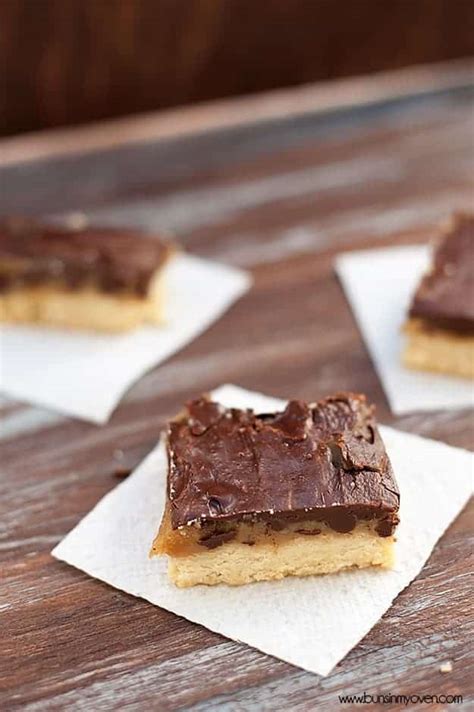 Chocolate Caramel Shortbread Bars — Buns In My Oven