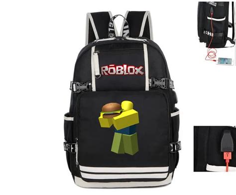 18 Roblox Noob Mochila Large Capacity Students Usb Charging Backpack